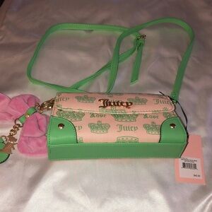 Juicy Couture Pink Diamond Retro Green Juicy Fan Club WOS Crossbody NWT